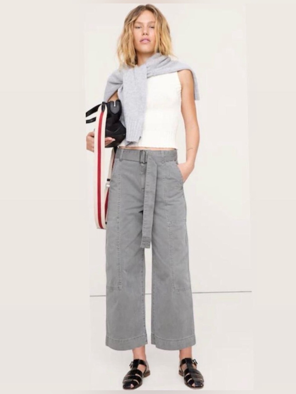 Banana Republic High-Rise Wide-Leg Utility Crop Pant